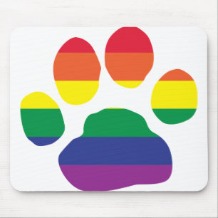 Gay Pride Paw Print Mouse Mat