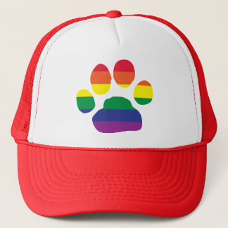 Gay-Pride-Paw-Print Trucker Hat