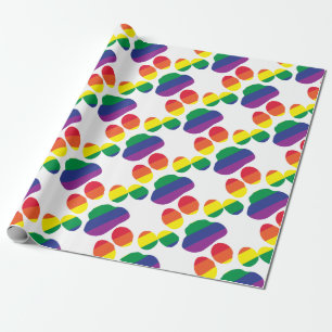 Gay-Pride-Paw-Print Wrapping Paper
