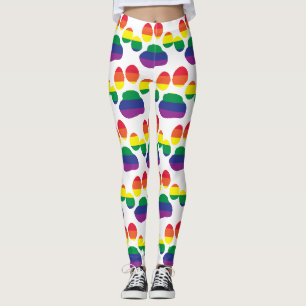 Gay Pride Paw Prints Leggings