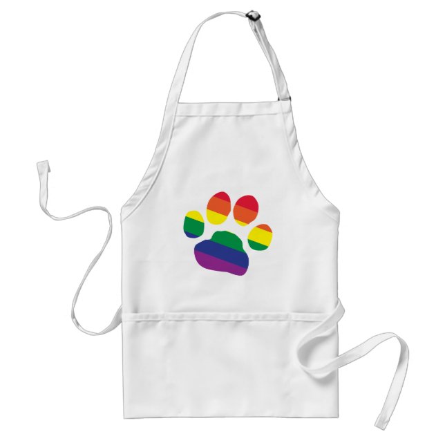 Gay Pride Paw Prints Standard Apron (Front)