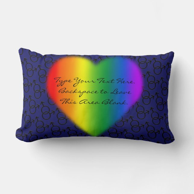 Gay Pride Pillow Custom Rainbow Love Throw Pillow (Front)