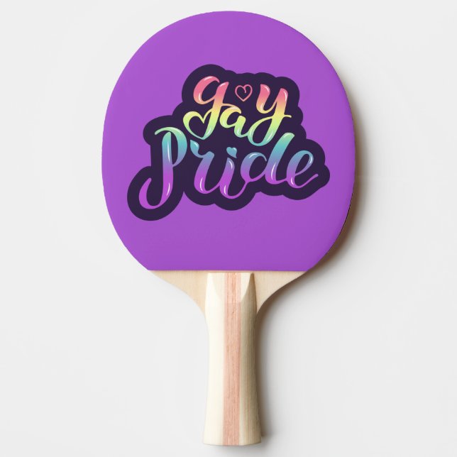 Gay Pride Ping Pong Paddle (Front)