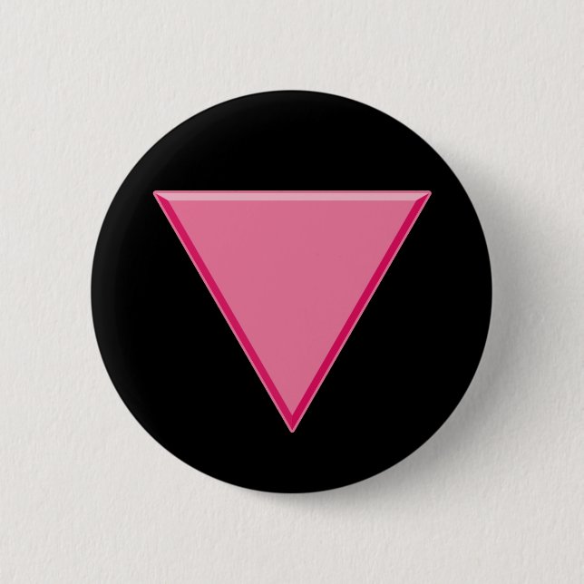 Gay Pride Pink Triangle 6 Cm Round Badge (Front)