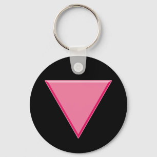 Gay Pride Pink Triangle Key Ring