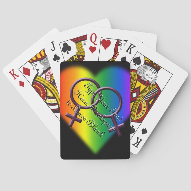 Gay Pride Playing Cards Custom Rainbow Love Cards (Back)