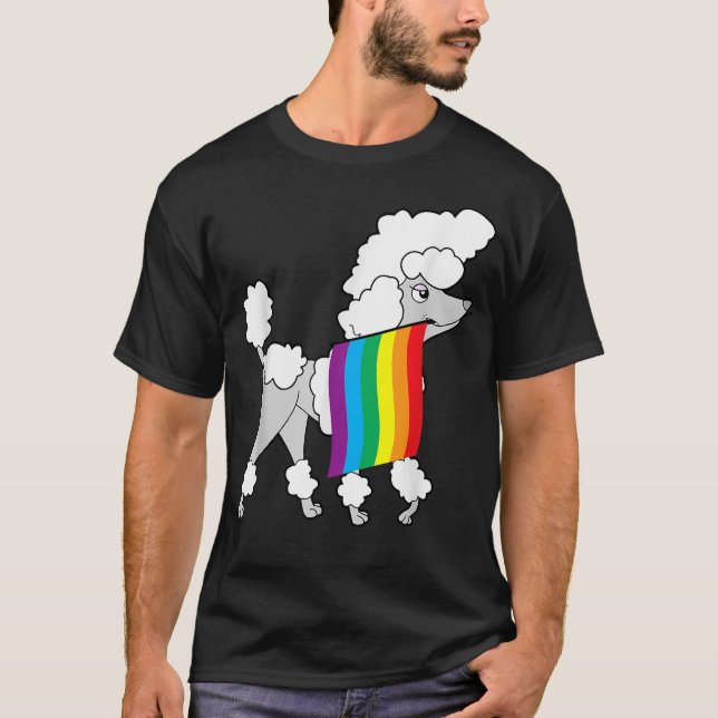 Gay Pride Poodle  T-Shirt (Front)