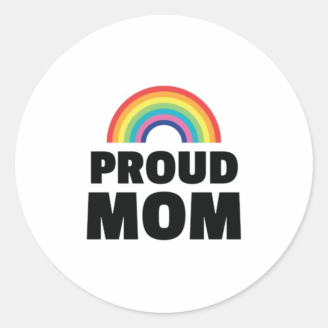 Gay Pride Proud Mum LGBT Parent Gay Support Classic Round Sticker (Front)