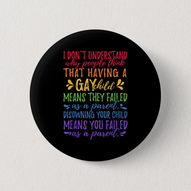 Gay Pride - Proud Parent Mom Dad Parenting Quote  6 Cm Round Badge (Front)