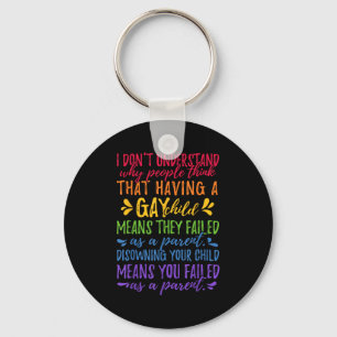 Gay Pride - Proud Parent Mom Dad Parenting Quote Key Ring
