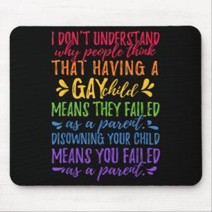 Gay Pride - Proud Parent Mom Dad Parenting Quote  Mouse Mat