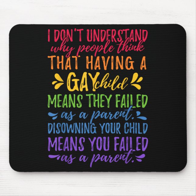 Gay Pride - Proud Parent Mom Dad Parenting Quote  Mouse Mat (Front)