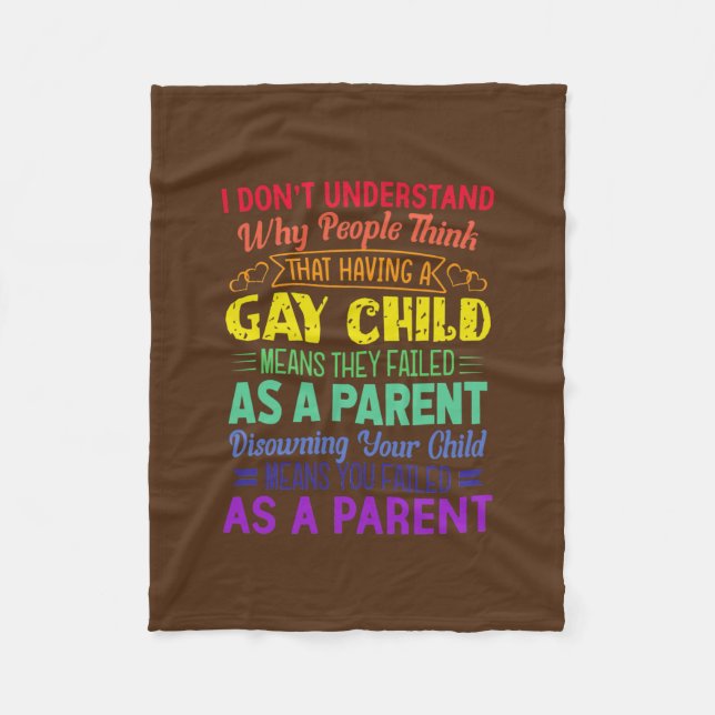 Gay Pride Proud Parent Mum Dad Parenting Quote  Fleece Blanket (Front)
