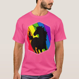 Gay Pride Queer LGBTQ Rainbow Flag Magical Unicorn T-Shirt