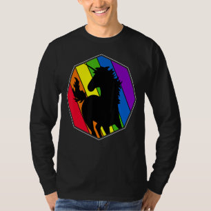 Gay Pride Queer Lgbtq Rainbow Flag Magical Unicorn T-Shirt