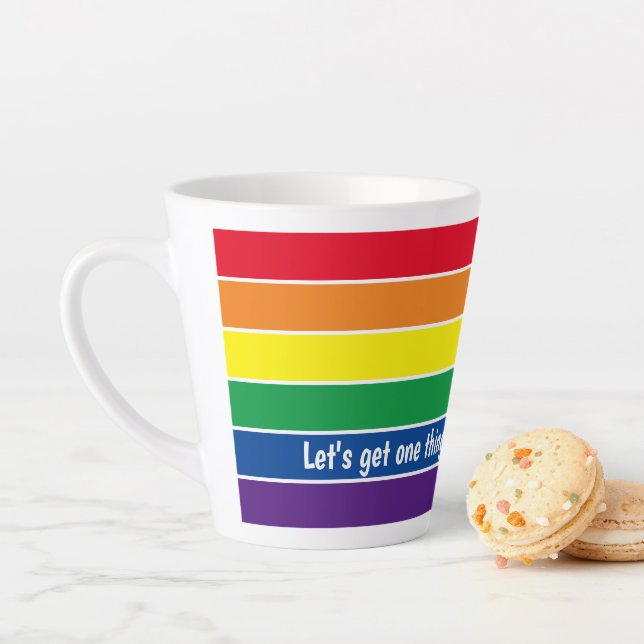 Gay Pride Rainbow Add Your Own Text Latte Mug (In Situ)