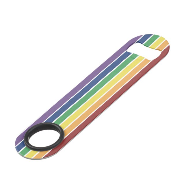 Gay Pride Rainbow Bottle Opener (Back Angled)