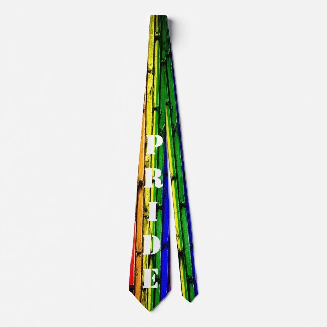 Gay PRIDE Rainbow Bricks Tie (Front)