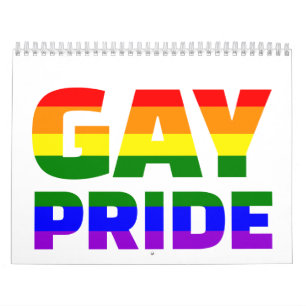 Gay pride rainbow calendar