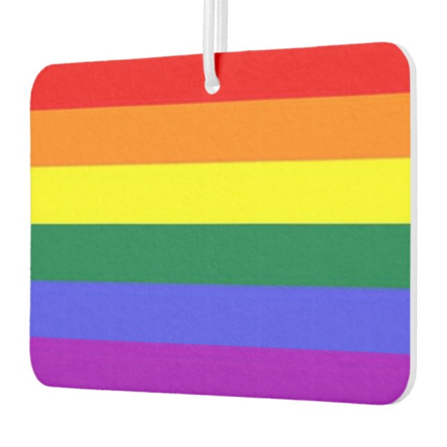 Gay Pride Rainbow Car Air Freshener (Left)
