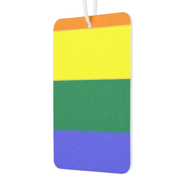Gay Pride Rainbow Car Air Freshener (Left)