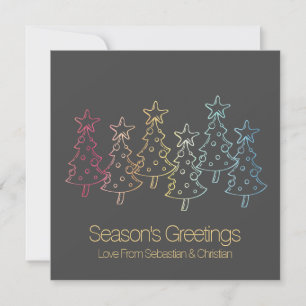 Gay Pride Rainbow Christmas Trees Personalised Holiday Card