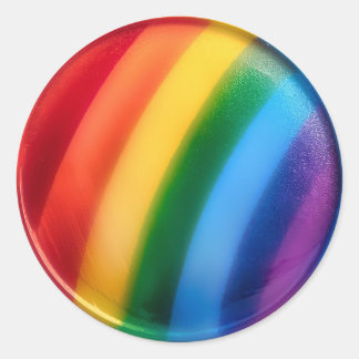 GAY PRIDE —RAINBOW  CLASSIC ROUND STICKER