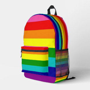 Gay pride rainbow colourful printed backpack