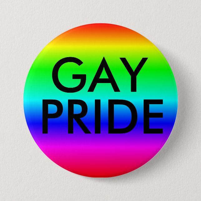Gay 'Pride" Rainbow Colours Button (Front)