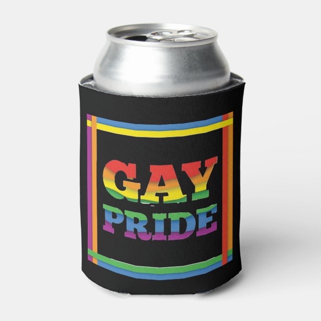 Gay Pride Rainbow Colours Can Cooler (Can Front)