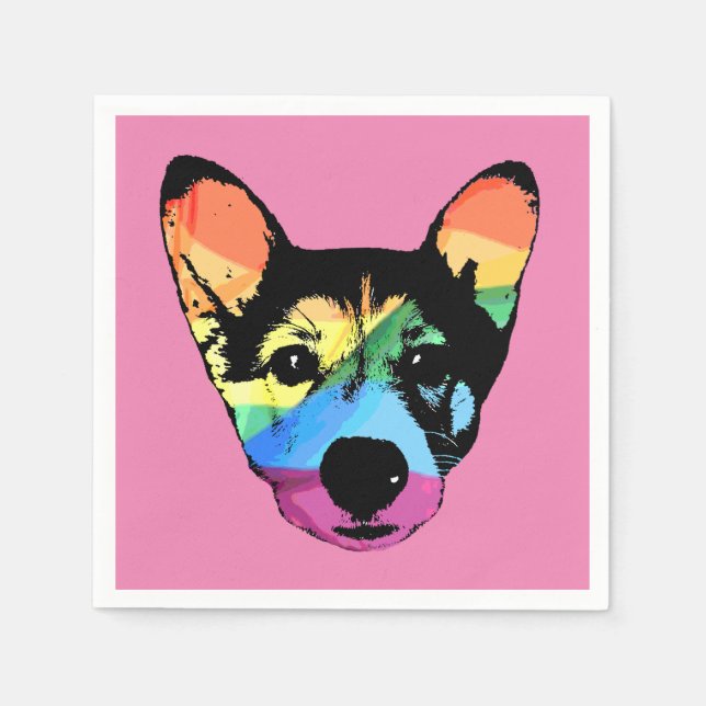 Gay Pride Rainbow Dog Napkin (Front)