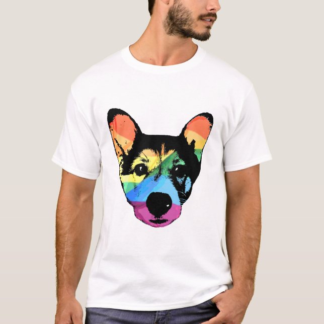 Gay Pride Rainbow Dog T-Shirt (Front)