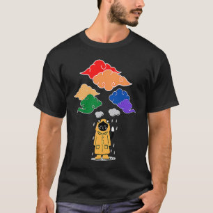 Gay Pride Rainbow Emo Sad Cat LGBTQ Clouds LGBT T-Shirt