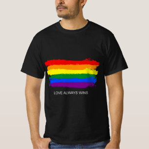 Gay Pride Rainbow Equality Love Wins Retro Stripe T-Shirt