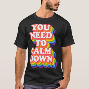 Gay Pride Rainbow Equality You Need To Calm Down  T-Shirt