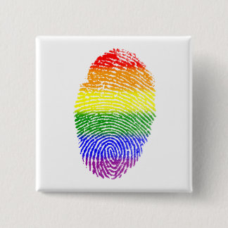 Gay Pride Rainbow Fingerprint 15 Cm Square Badge
