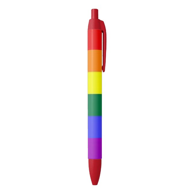 Gay Pride Rainbow Flag Black Ink Pen (Bottom (Vertical))