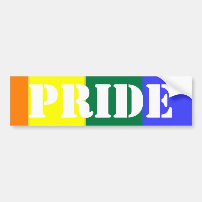 Gay Pride Rainbow Flag Bumper Sticker (Front)