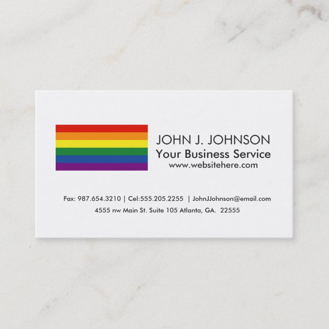 Gay pride Rainbow Flag Business Card (Front)