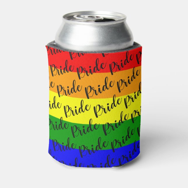 Gay Pride Rainbow Flag Can Cooler (Can Back)