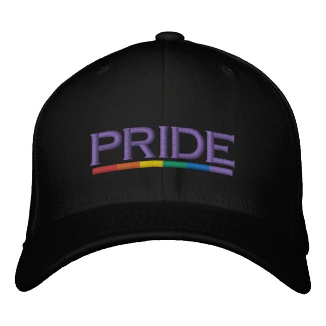 Gay Pride Rainbow Flag Cool and Modern Embroidered Hat (Front)
