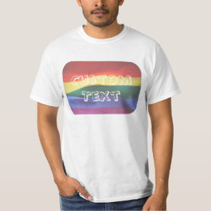 Gay Pride Rainbow Flag Custom Text T-Shirt