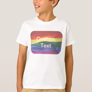 Gay Pride Rainbow Flag Custom Text T-Shirt