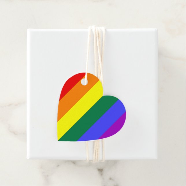 Gay Pride Rainbow Flag Favour Tags (In Situ)