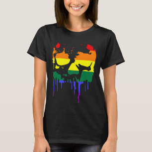 Gay Pride Rainbow Flag Halloween Skull Shirt