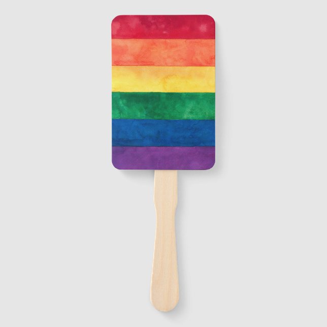Gay Pride Rainbow Flag Hand Fan (Front)