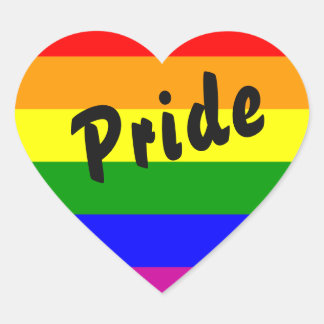 Gay Pride Rainbow Flag Heart Heart Sticker