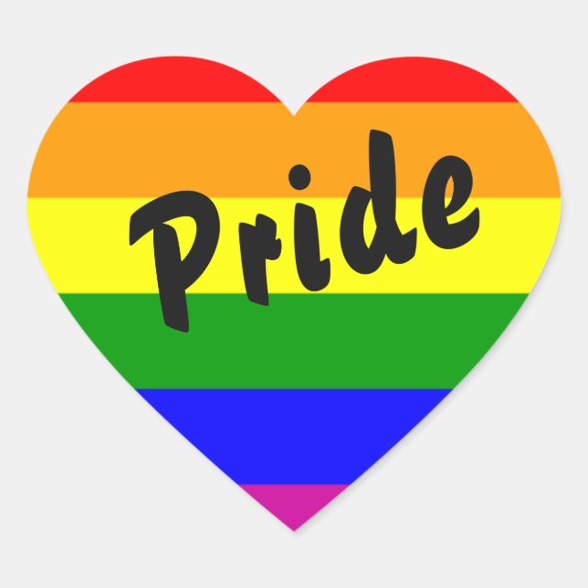 Gay Pride Rainbow Flag Heart Heart Sticker (Front)