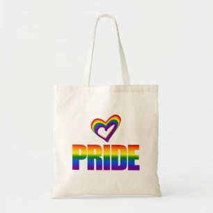 Gay Pride Rainbow Flag Heart LGBT Equality Love Tote Bag