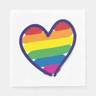 Gay Pride Rainbow Flag Heart Napkin
